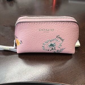 Coach Pink Floral Mini Cosmetic Bag